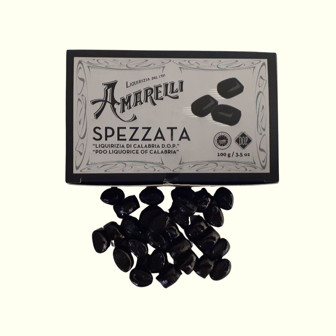 Amarelli Spezzata Box 100g Hartlakritzpastillen