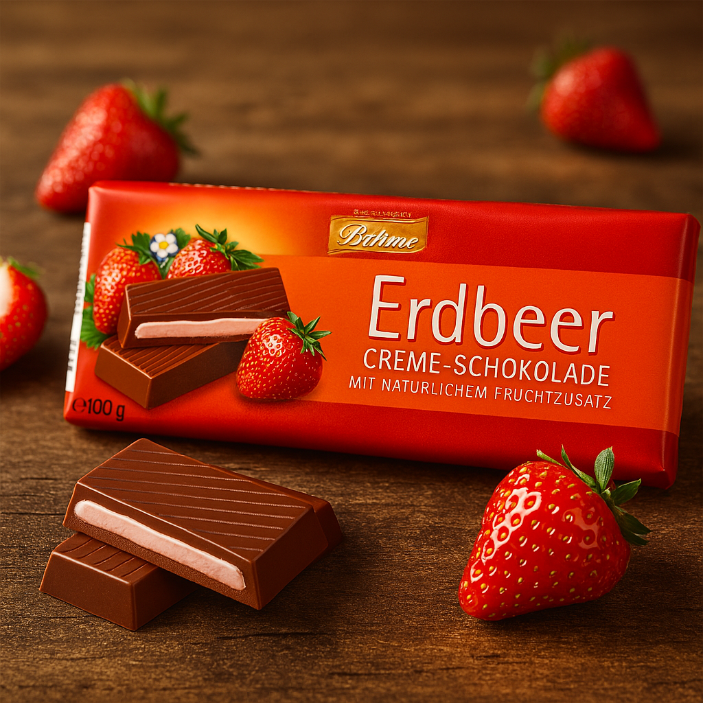 Böhme Erdbeer Creme - Schokolade mit Fruchtzusatz 100g