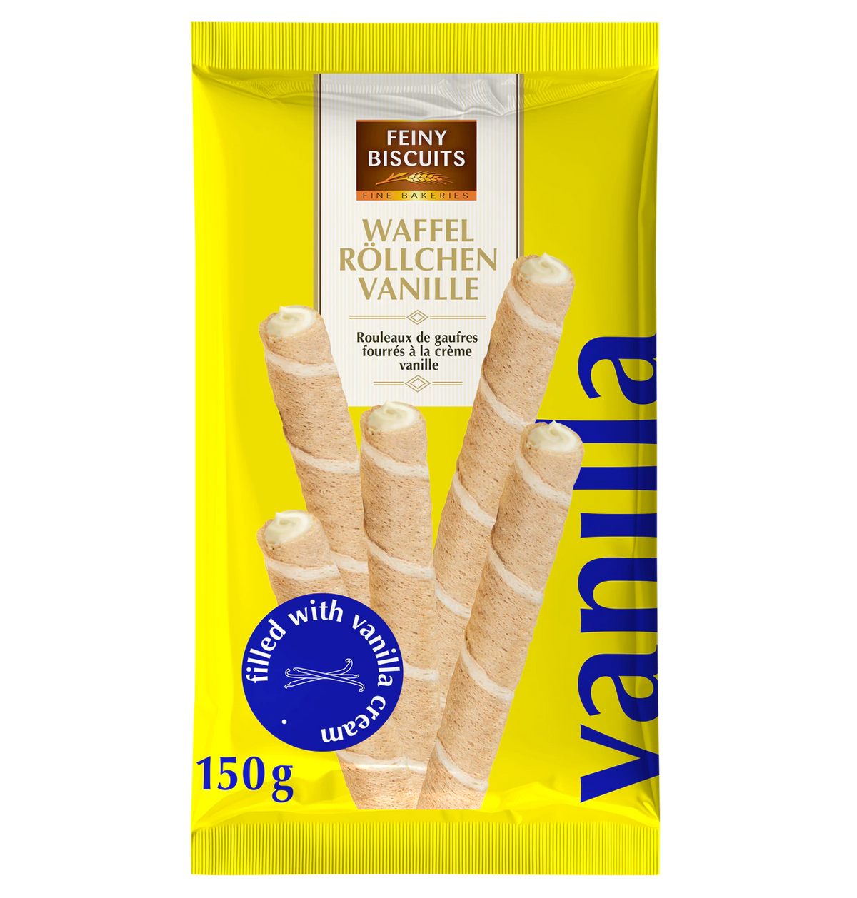 Feiny Biscuits Waffelröllchen Vanille 150g