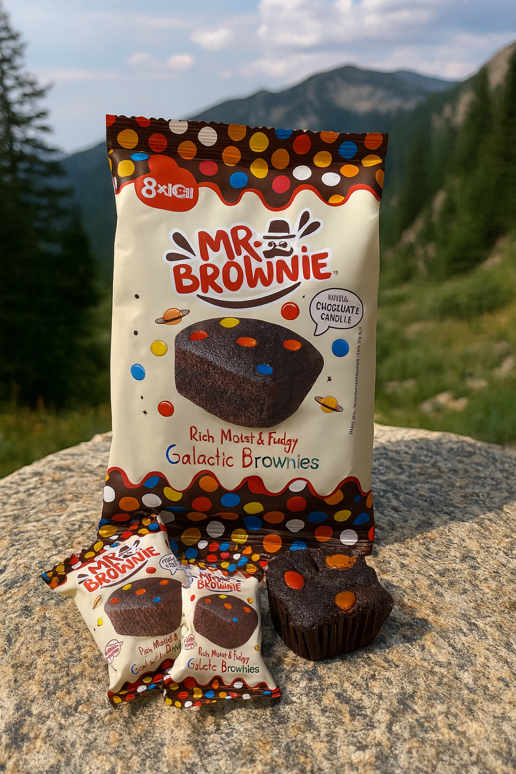 Mr. Brownie Galactic mit Schokolinsen 8 Stück 200g