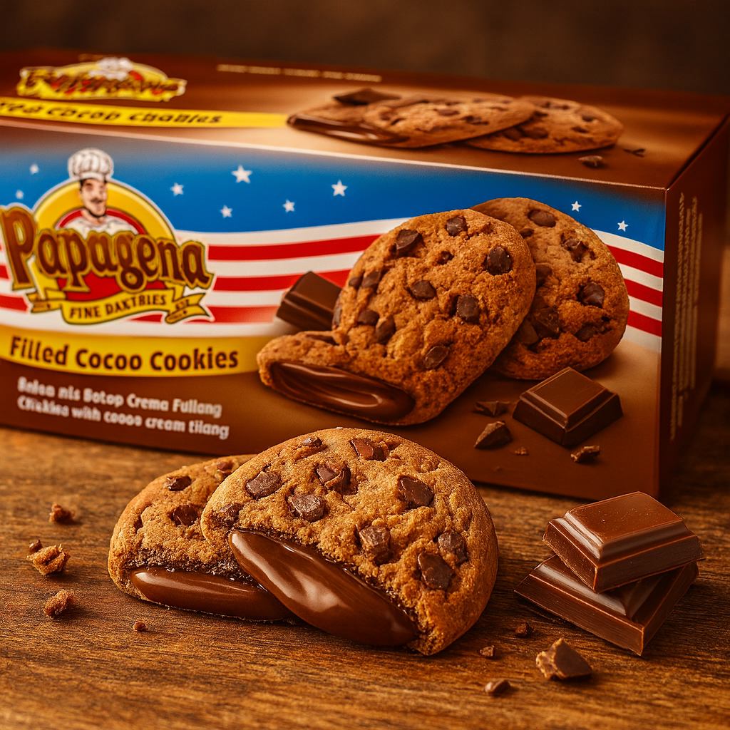 Papagena Choco Chip Cookies mit Schokoladencremefüllung 130g