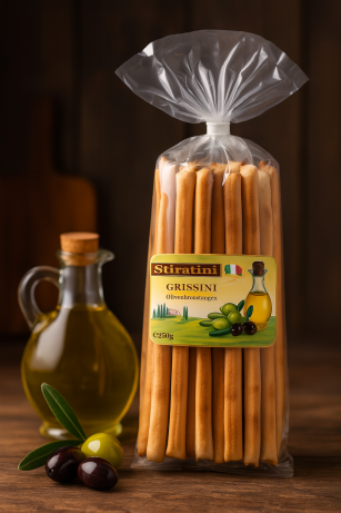 Stiratini Grissini Brotgebäckstange mit Olivenöl 250g