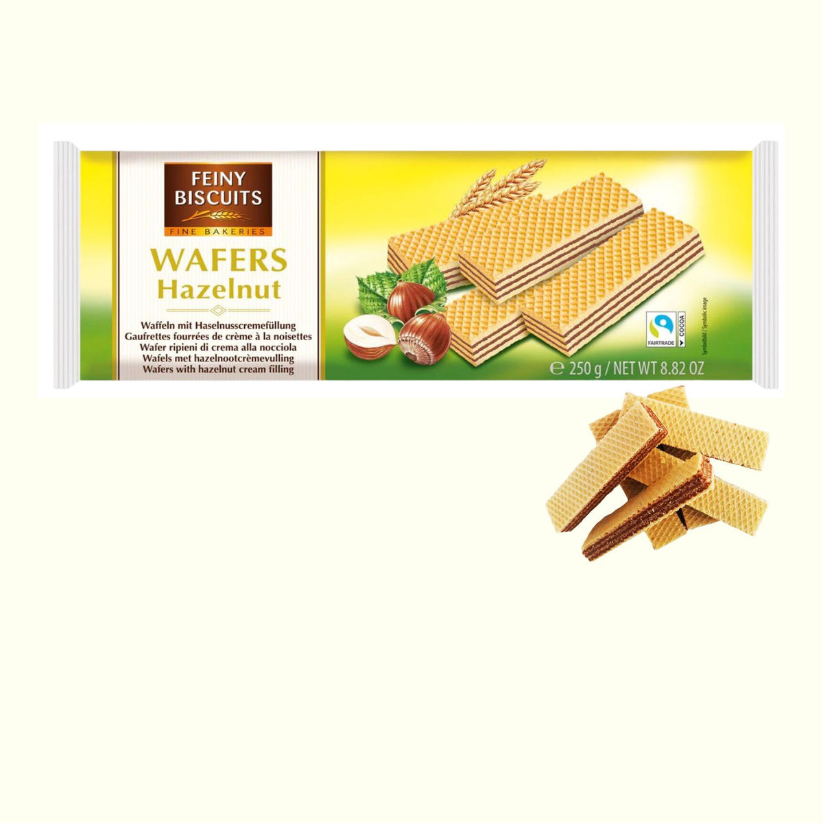 Feiny Biscuits Gefüllte Waffeln mit Haselnusscreme 250g - TopCandy