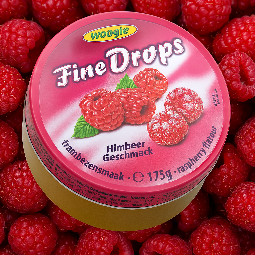 Woogie Fine Drops Bonbons mit Himbeergeschmack 175g
