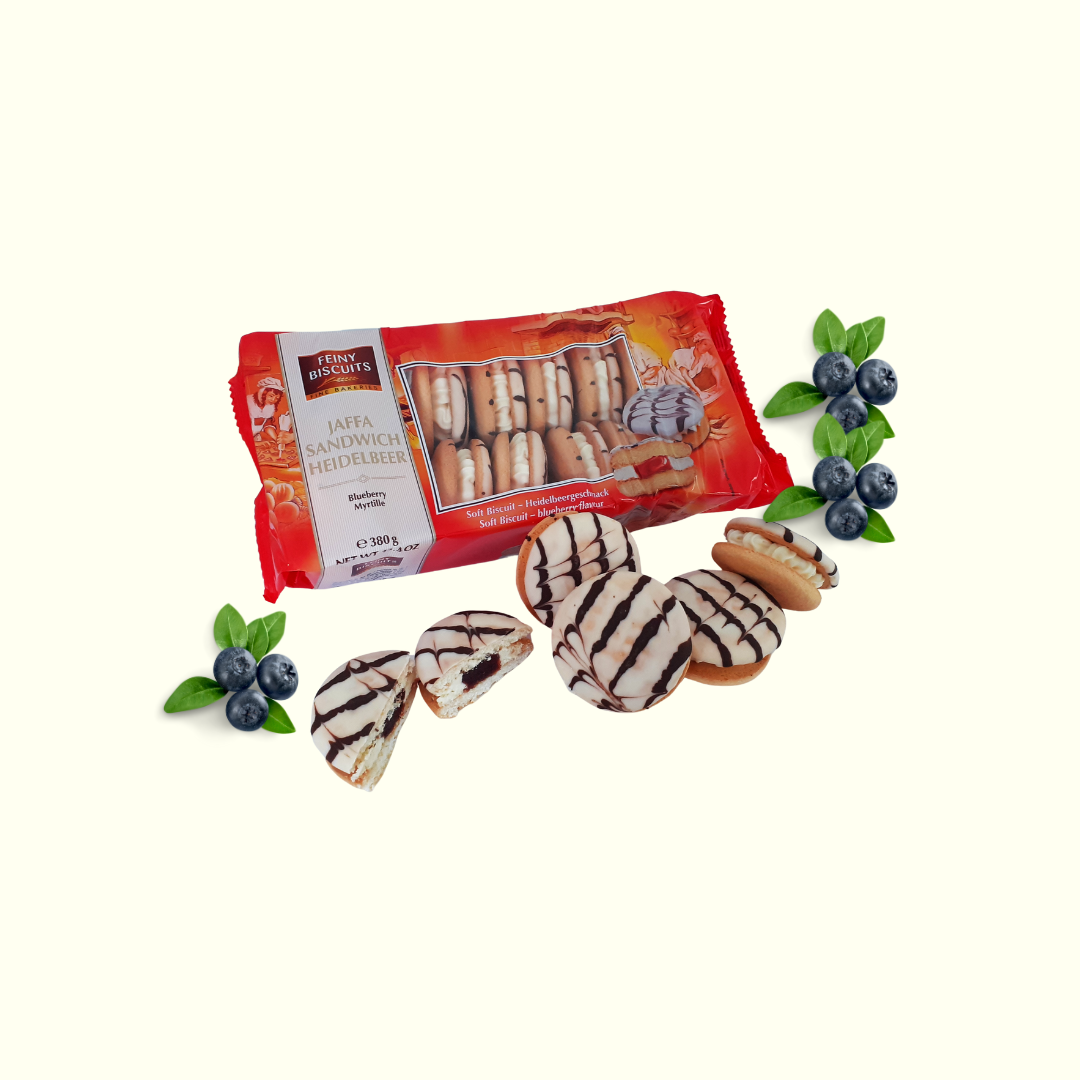Feiny Biscuits Jaffa Sandwich Heidelbeer 380g