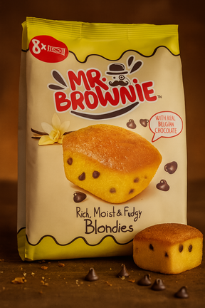 Mr. Brownie Blondies mit Schokoladenstückchen 8 Stück 200g