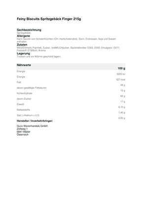 Feiny Biscuits Spritzgebäck Classic 215g