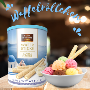 Feiny Biscuits Waffelröllchen mit Vanille 400g