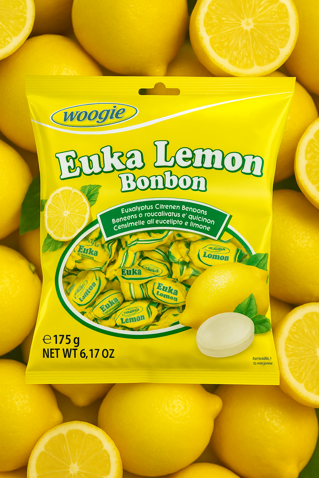 Woogie Euka Lemon Eukalyptus - Zitronen Bonbons 170g