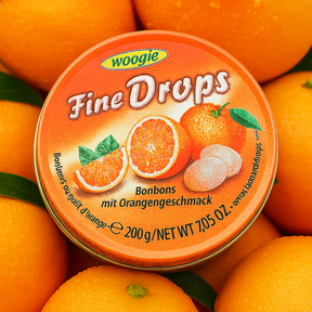 Woogie Fine Drops Bonbons mit Orangengeschmack 200g