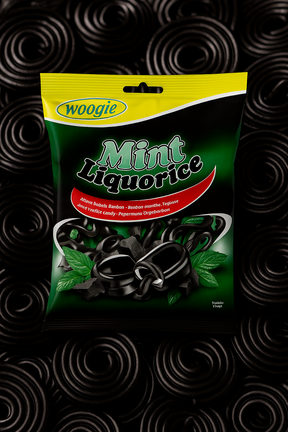 Woogie Bonbons Mint Liquorice gefüllte Bonbons 170g
