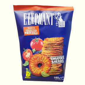 Elephant Baked Squeezed Pretzels Tomatoes & Herbs 160g - TopCandy