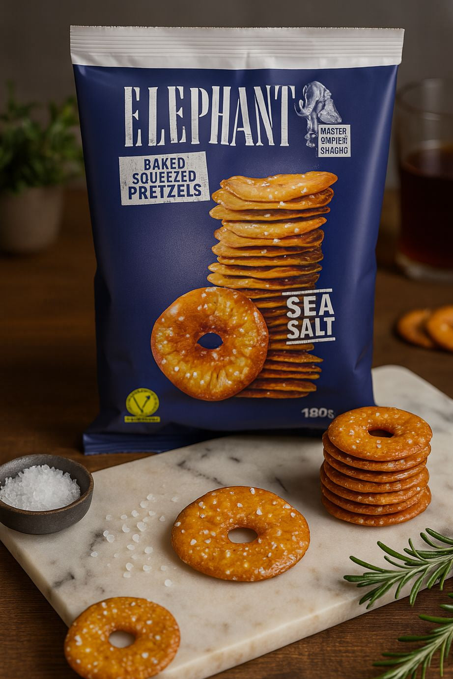 Elephant Baked Squeezed Pretzels Sea Salt mit Meersalz 180g