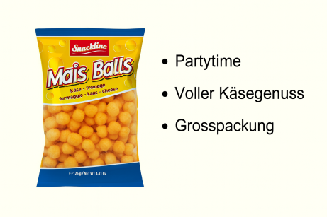 Snackline Mais Balls Käse 125g